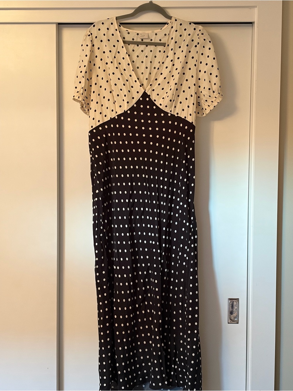 a new day Black and White Polka Dot Maxi Dress